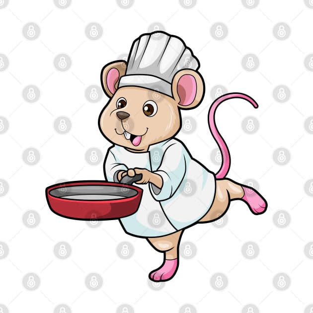 Rat as Cook with Pan & Cooking hat by Markus Schnabel