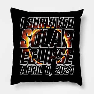 I Survived Solar Eclipse April 8, 2024 v4 Pillow