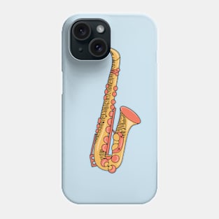 Saxophone Hand Drawn Line Art Musical Instrument Phone Case