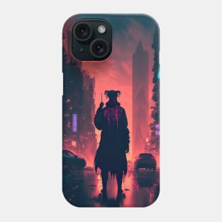 Lonely Soul In A Cyberpunk City Phone Case