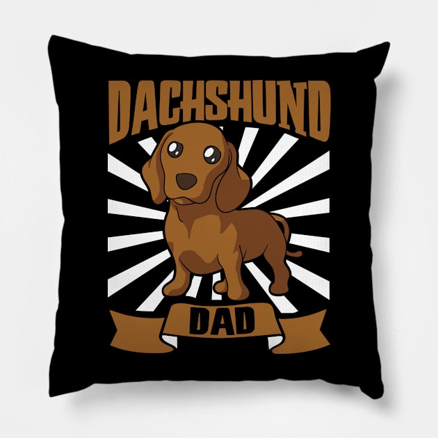 Dachshund Dad - Dachshund Pillow by Modern Medieval Design