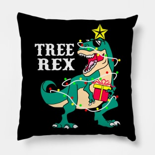 Tree Rex Funny T Rex Christmas Tree Dinosaur Lover Gift Pillow