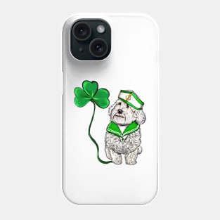 Top 10 best Irish Gifts Sailor Cavapoo dog with Clover Shamrock Green three leaf Shamrock Clover Phone Case