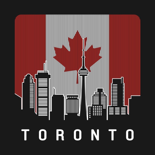 Toronto Canada Skyline Flag by travel2xplanet