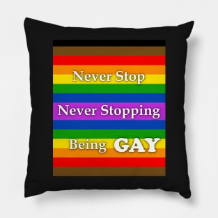 Never Stop Never Stopping Being Gay Pride Shirt And Others Pillow