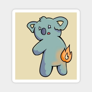 Sad Burning Koala Bear Magnet