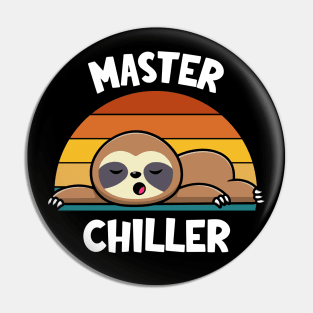 Kawaii Sloth - Master Chiller | Funny Sloth Sunset Pin