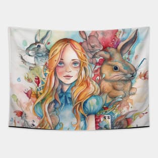 Alice in Wonderland Portrait Tapestry