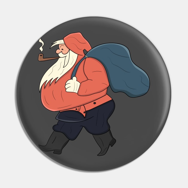 cute cartoon santa with his pipe Pin by maricetak