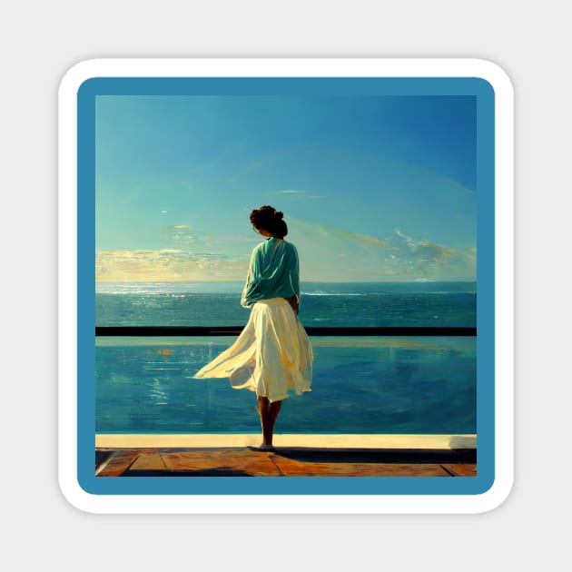 Calm peaceful woman in a tranquil setting Magnet by fistikci