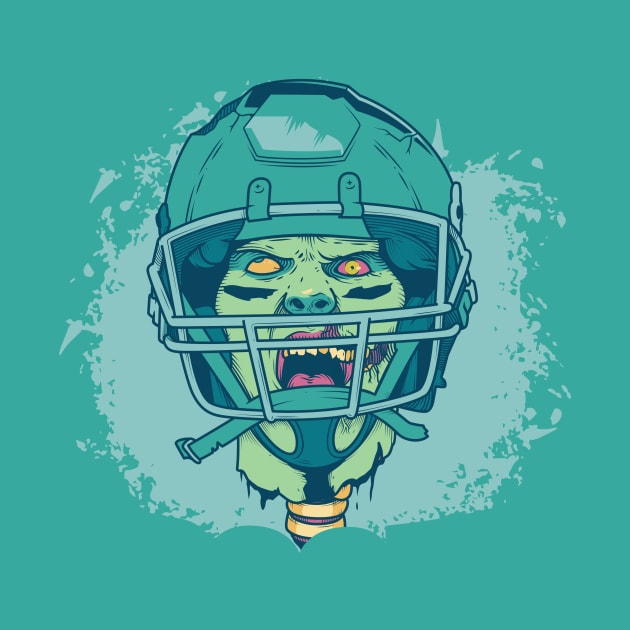 Gnarly Zombie Football Player by SLAG_Creative