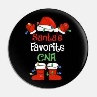 Santa's Favorite CNA Funny Christmas Pajamas Pin