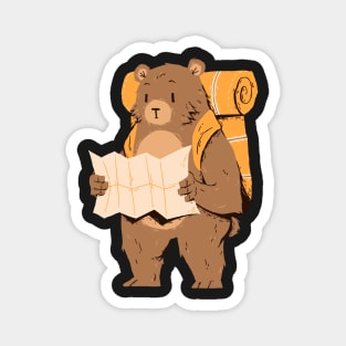 A Skeptical traveller Bear Magnet