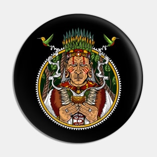 Psychedelic Ayahuasca Shaman Pin