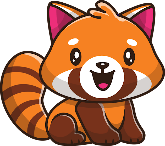 Cute Red Panda Sitting Cartoon Kids T-Shirt by Catalyst Labs