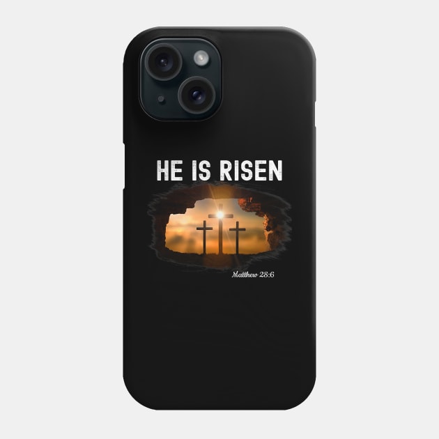 He is risen Christian Easter Jesus Matthew 286 Phone Case by tabbythesing960