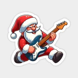 Santa Claus Playing Electric Guitar Magnet