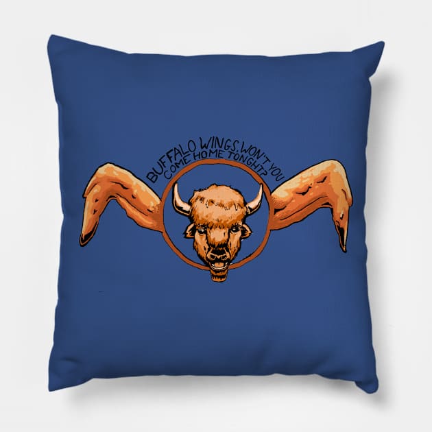 Buffalo Wings Pillow by KColeman