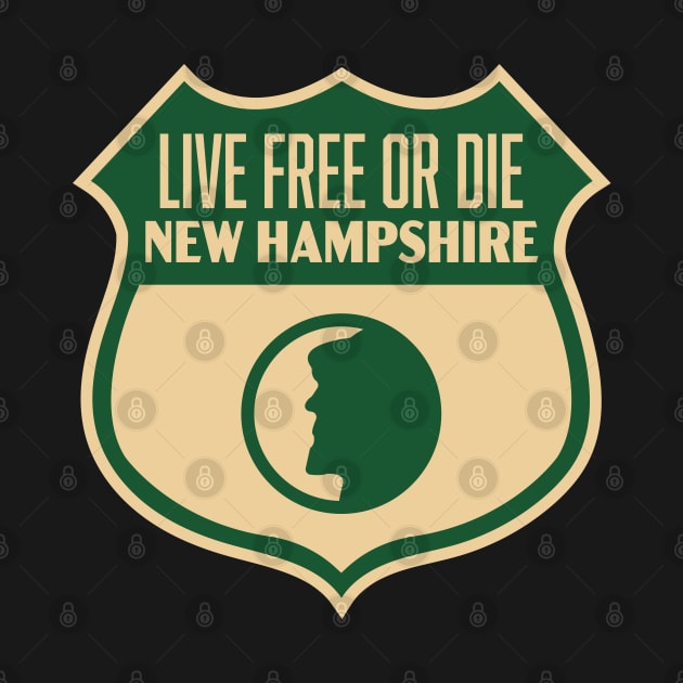 New Hampshire - Vintage Live Free or Die Shield by DMSC