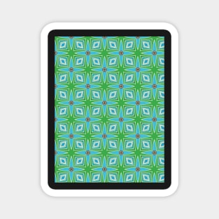 Midcentury style blue and green print Magnet