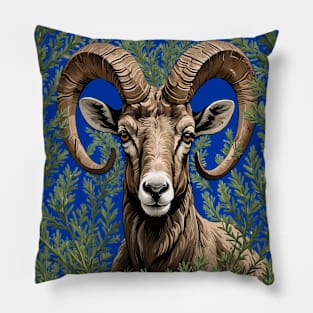 Nevada Desert Bighorn Sheep And Sagebrush 3 Pillow