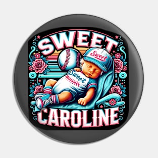 "Sweet Caroline" - New born baby with baseball outfit. Pin