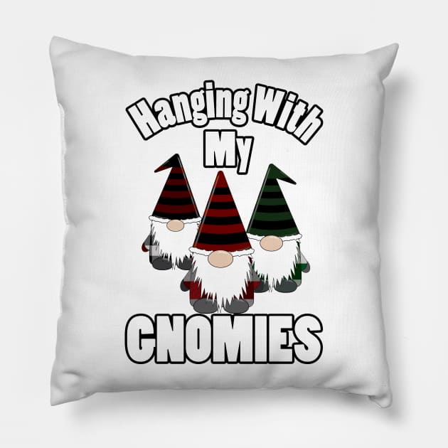 Hanging With My Gnomies Black Pillow by KevinWillms1