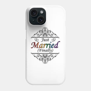 Just Married (Finally) Lesbian Pride Typography Design Phone Case