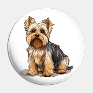 Biewer Terrier Dog Illustration Pin