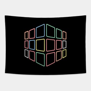 Neon Cube Tapestry