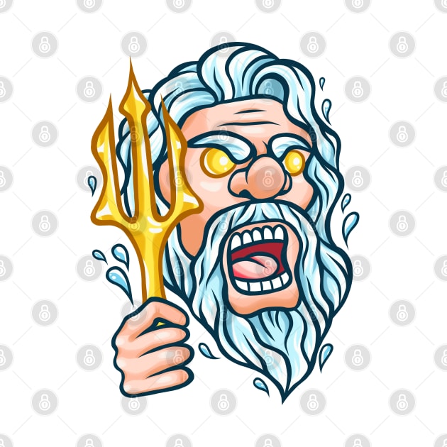 Poseidon Greek Mythology God of Sea by SmittyGFX