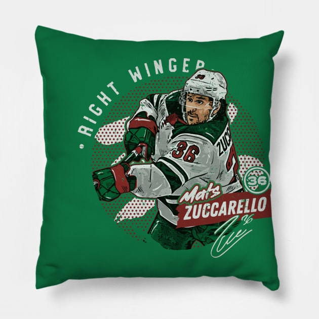 Mats Zuccarello Minnesota Dots Pillow by lavonneroberson