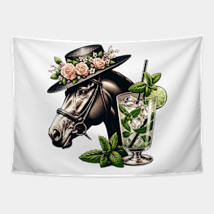 Horse Derby Party Equestrian Mint Julep Funny Horse Tapestry