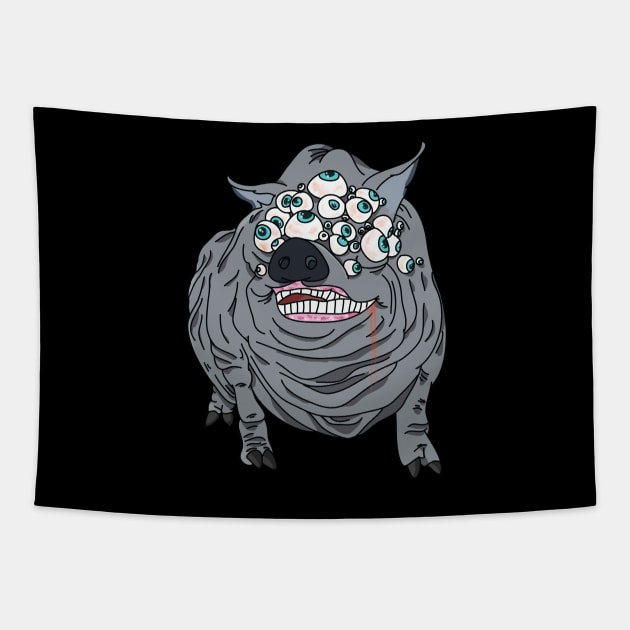 Bloodborne maneater boar Tapestry by DigitalCleo