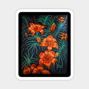 Tiger Lily Flowers Magnet
