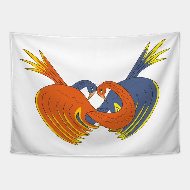 Two birds Tapestry by Alekvik