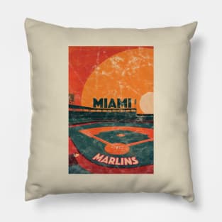 Midcentury Miami Marlins Stadium Pillow