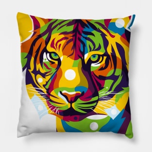 The Colorful Tiger Face Pillow