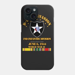 2nd Infantry Div - D Day w Svc Ribbons Phone Case
