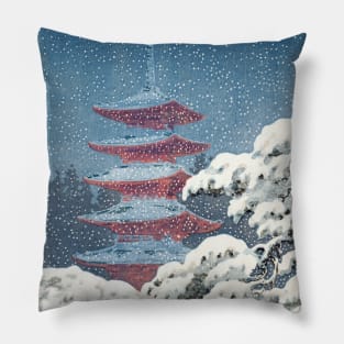 Nikko Five Storied Pagoda by Tsuchiya Koitsu Pillow