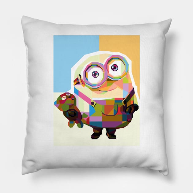 BOB MINIONS WPAP POP ART Pillow by wpapkoo