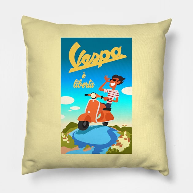 Vespa Luca Pillow by MigiDesu