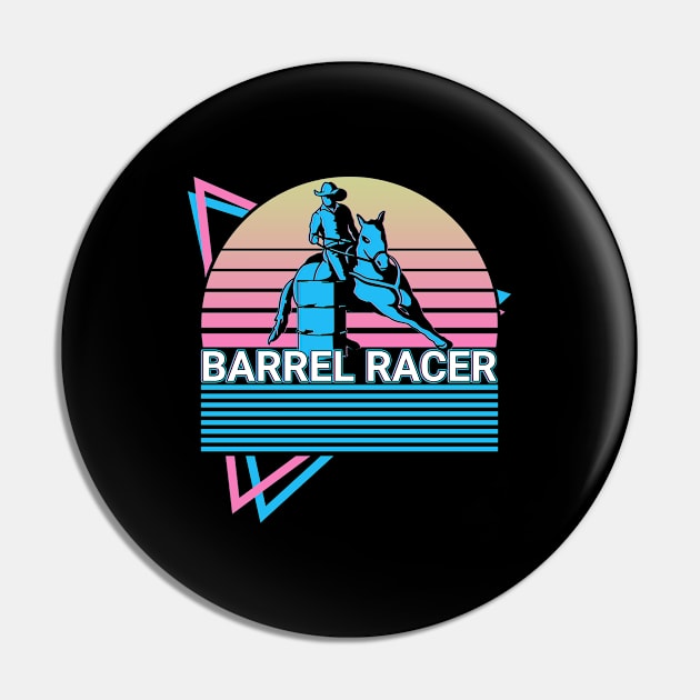 Barrel Racer Barrel Racing Rodeo Horseback Riding Retro Gift Pin by Alex21