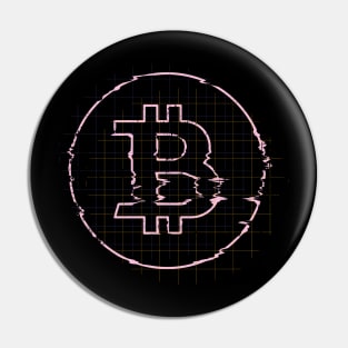 Bitcoin Crypto Digital Glitch Pin