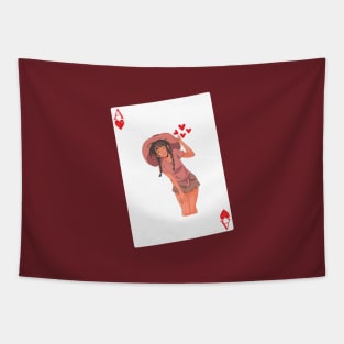 Ace of Hearts Lucky Anime Girl Tapestry