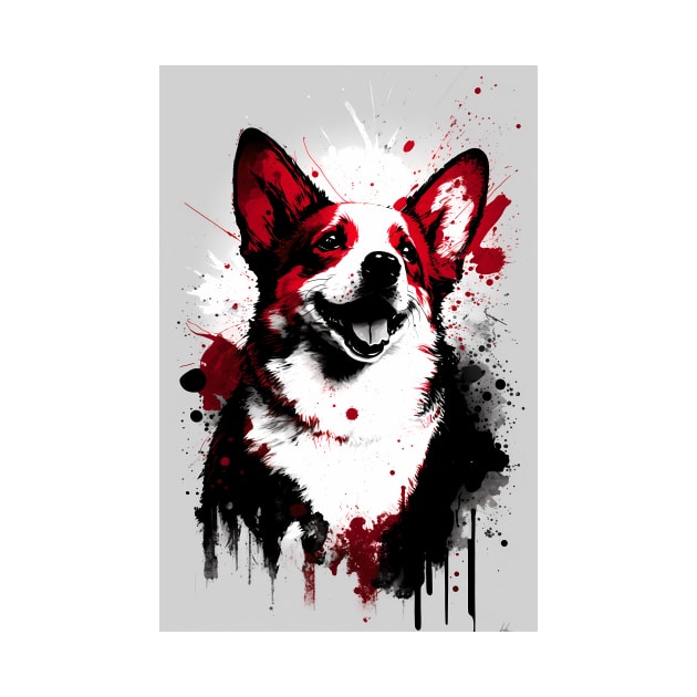 Ink Corgi Portrait by TortillaChief