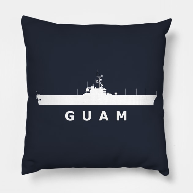 USS Guam (LPH-9) Pillow by The Warshipologist