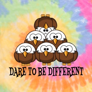 Owls Stacked Irregular Dare To Be Different Cow Cartoon T-Shirt