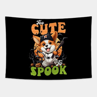 Baseball Halloween Shirt | Cute Too Spook Puppy Tapestry