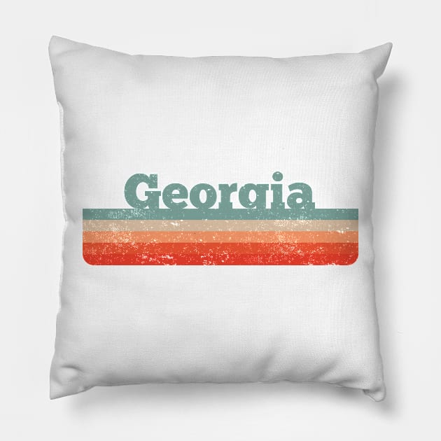 Vintage Georgia Distressed Retro 80s 90s Pillow by plainlyfashion